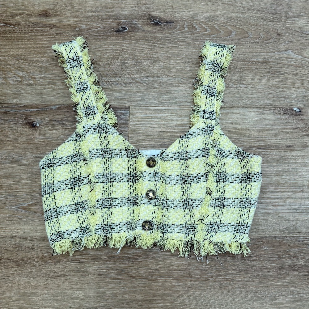 Zara Tweed Crop Top Sz XS